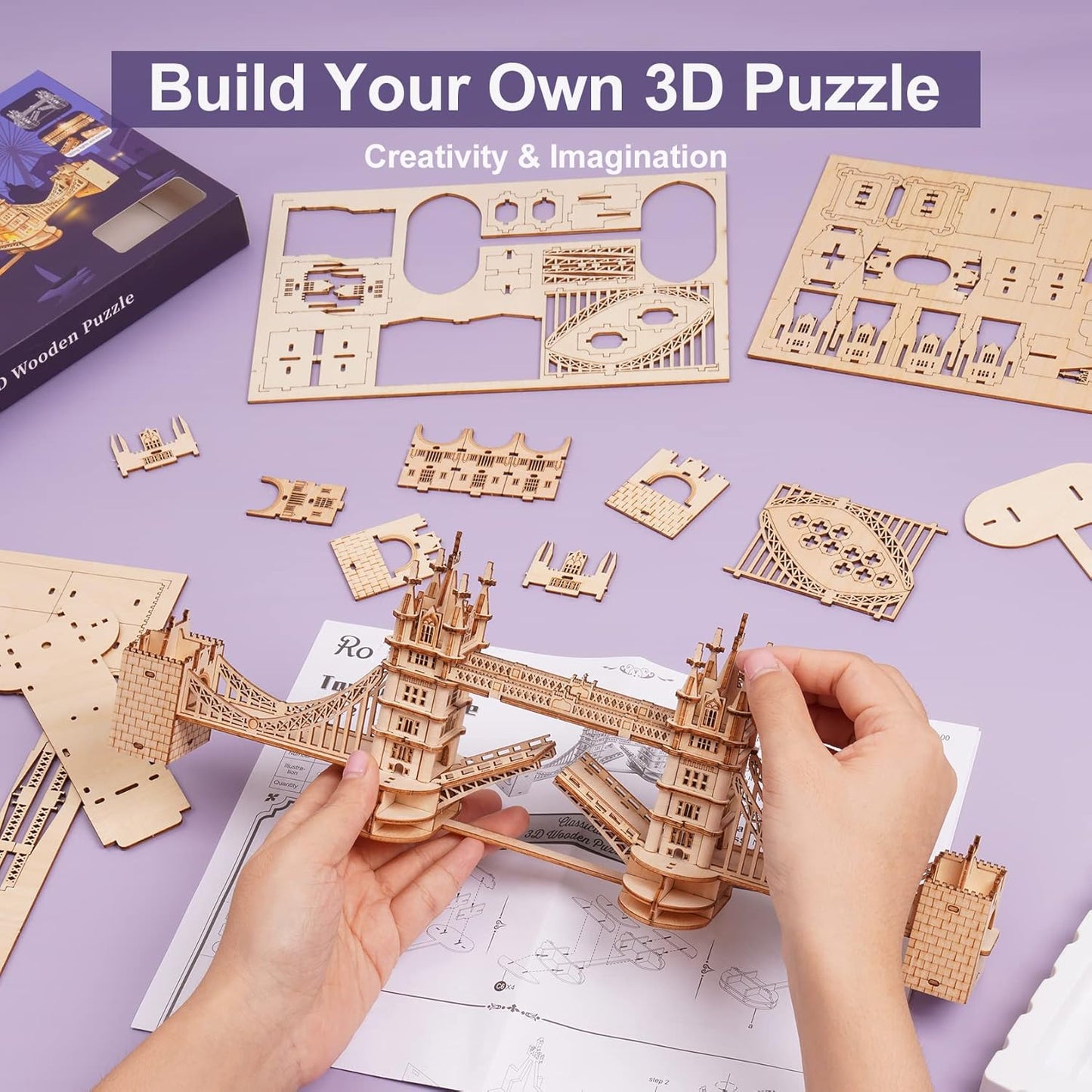 Tower Bridge 3D de Madera Premium – Puzzle Decorativo de Londres
