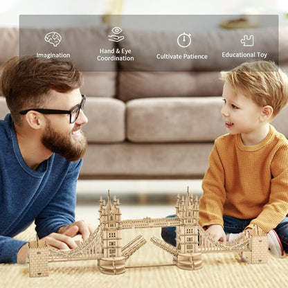 Tower Bridge 3D de Madera Premium – Puzzle Decorativo de Londres