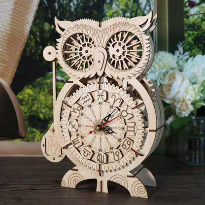 🦉 Reloj Búho 3D de Madera – Regalo Premium Decorativo