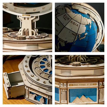 Globo Terráqueo 3D de Madera Premium – Puzzle Decorativo de Colección