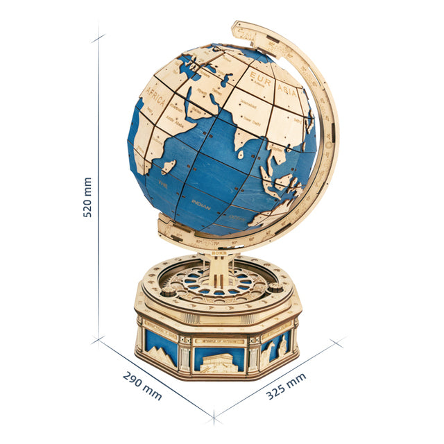 Globo Terráqueo 3D de Madera Premium – Puzzle Decorativo de Colección