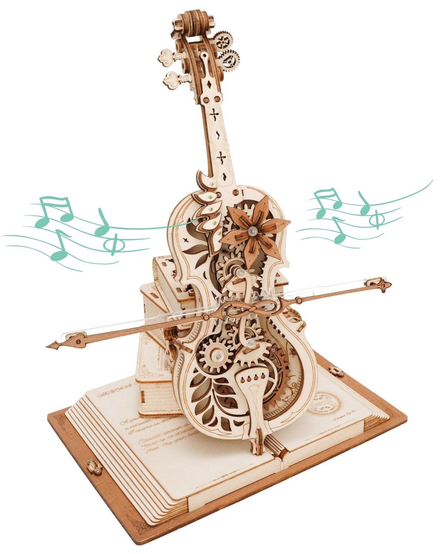 Violonchelo Mecánico de Madera 3D – Caja Musical Premium