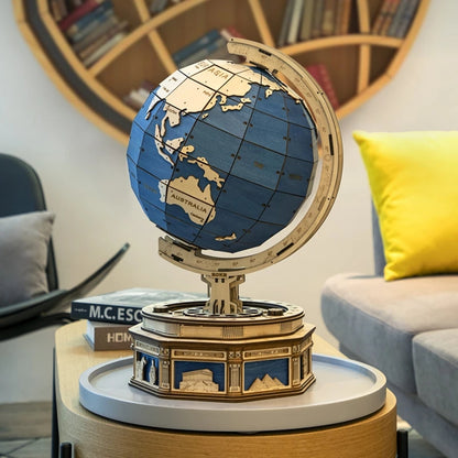 Globo Terráqueo 3D de Madera Premium – Puzzle Decorativo de Colección