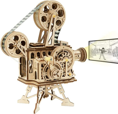 Proyector Vintage 3D de Madera Premium