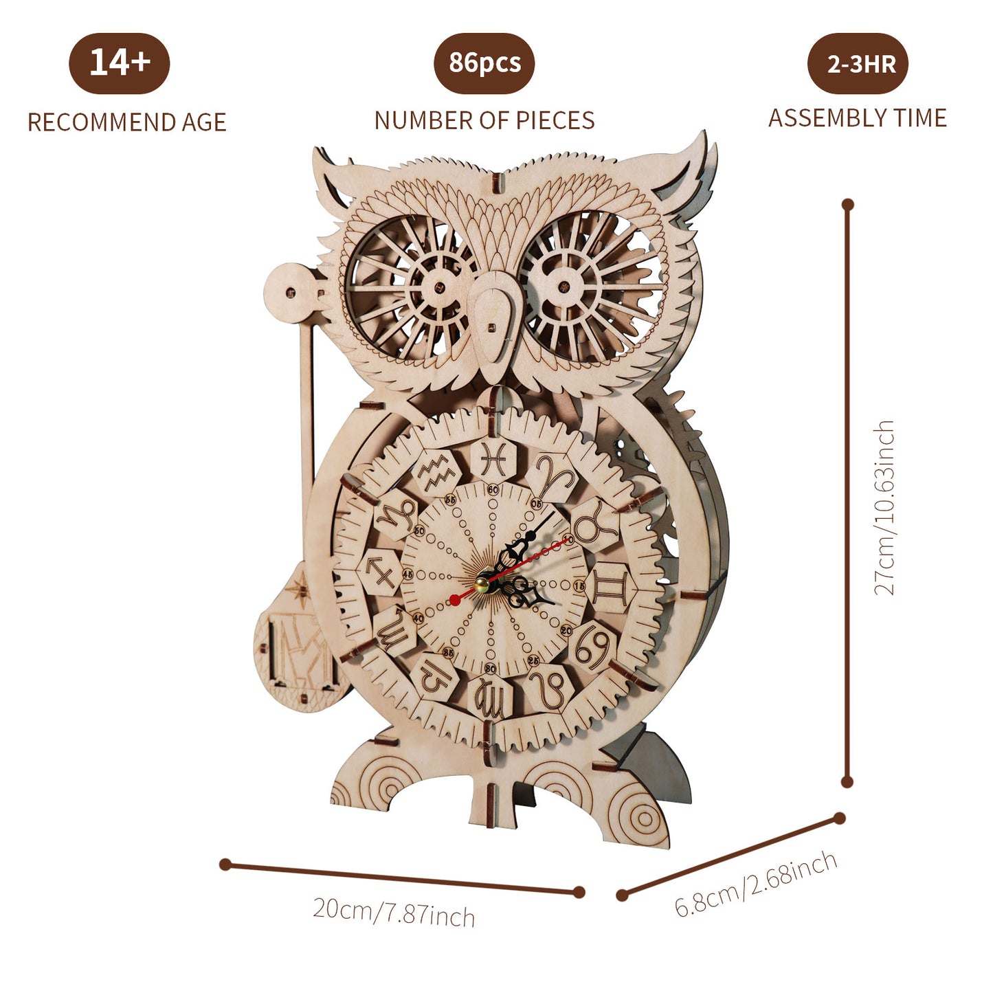 🦉 Reloj Búho 3D de Madera – Regalo Premium Decorativo