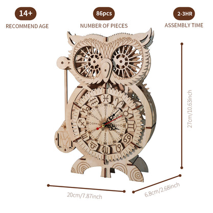 🦉 Reloj Búho 3D de Madera – Regalo Premium Decorativo